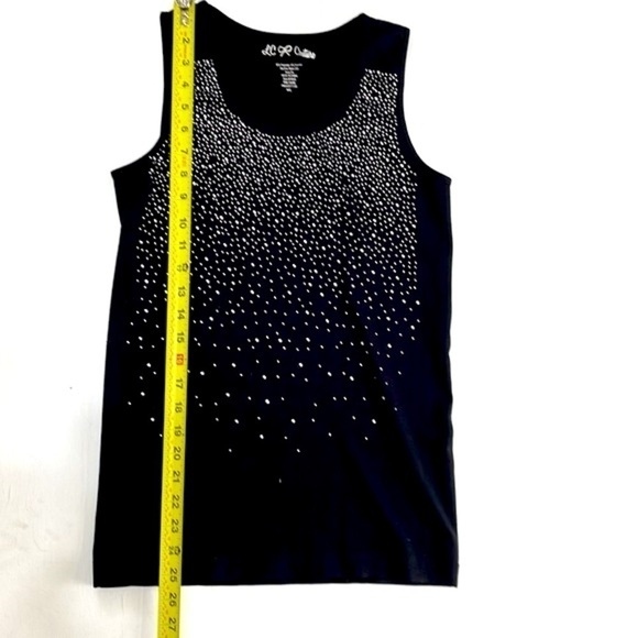LC Couture Black Rhinestone Tank Top Size M/L - Picture 7 of 8